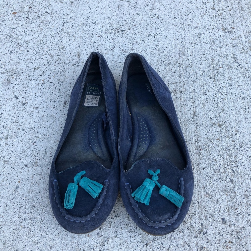 Dr. Scholl's navy moccasins